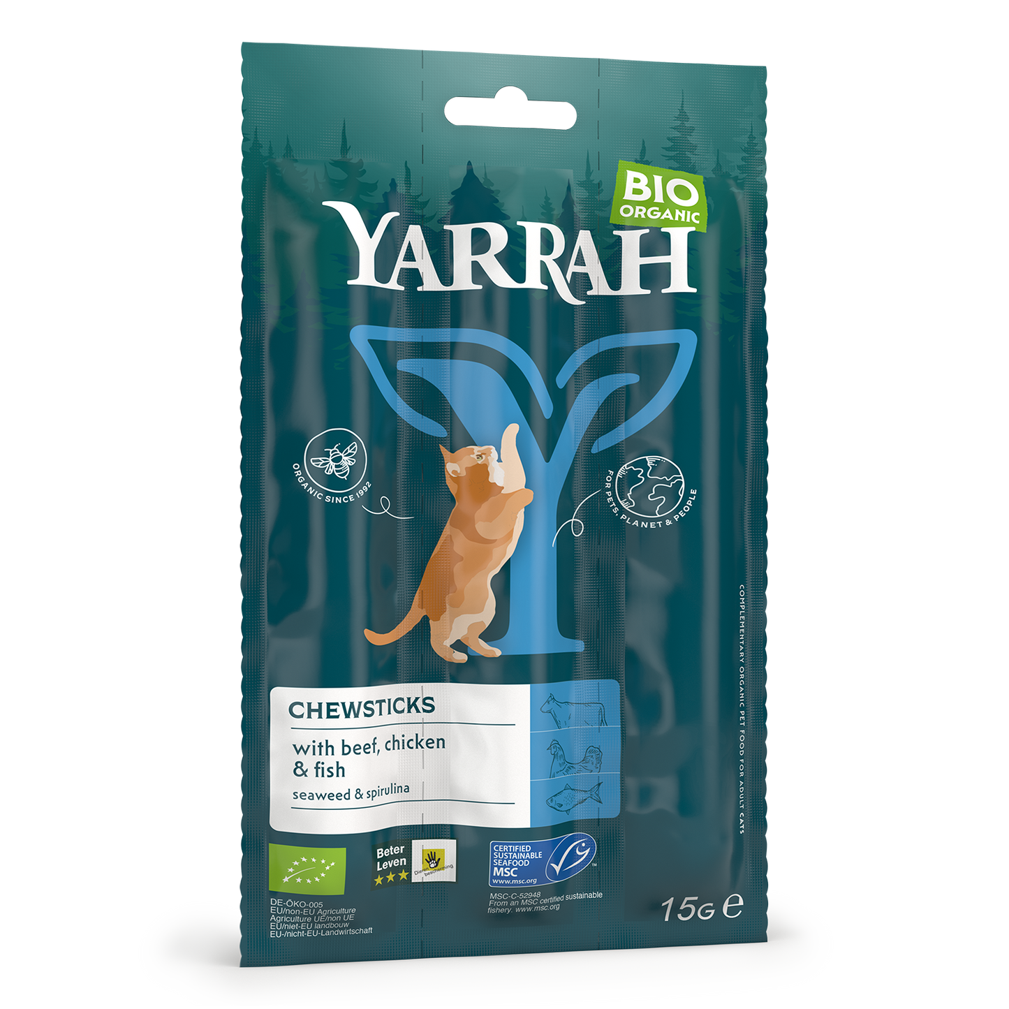 Yarrah Biologische Kauwsticks Kat – 15 g