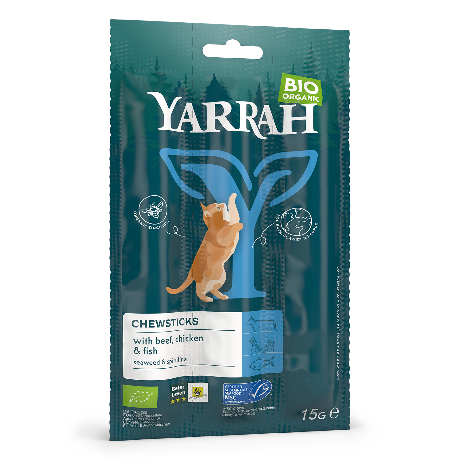 Yarrah Biologische Kauwsticks Kat – 15 g