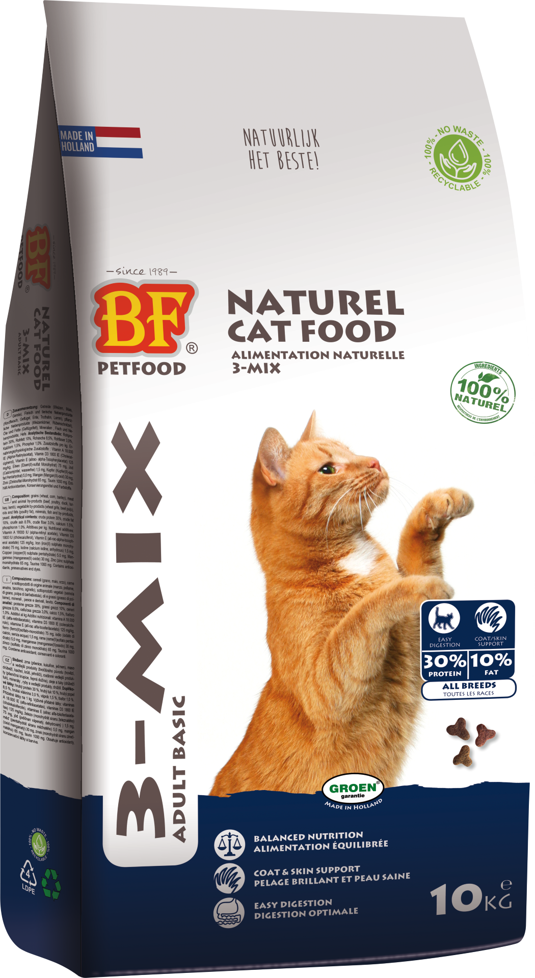 Biofood 3-Mix – Droog Kattenvoer – 10 kg
