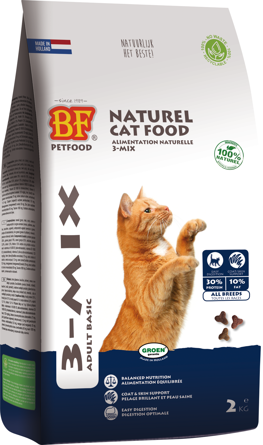 Biofood 3-Mix – Droog Kattenvoer – 2 kg