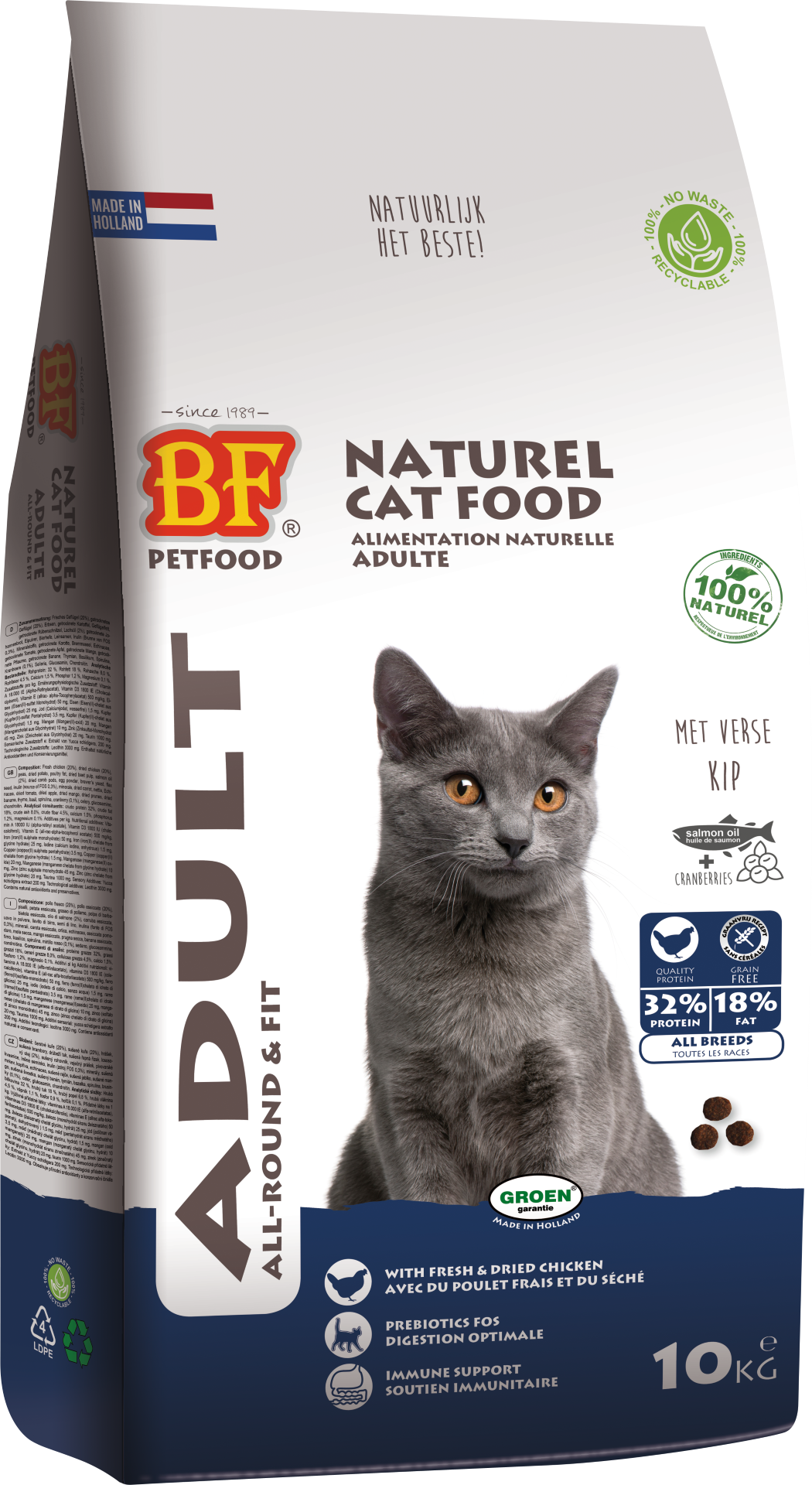 Biofood Premium Adult Fit – Droog Kattenvoer – 10 kg