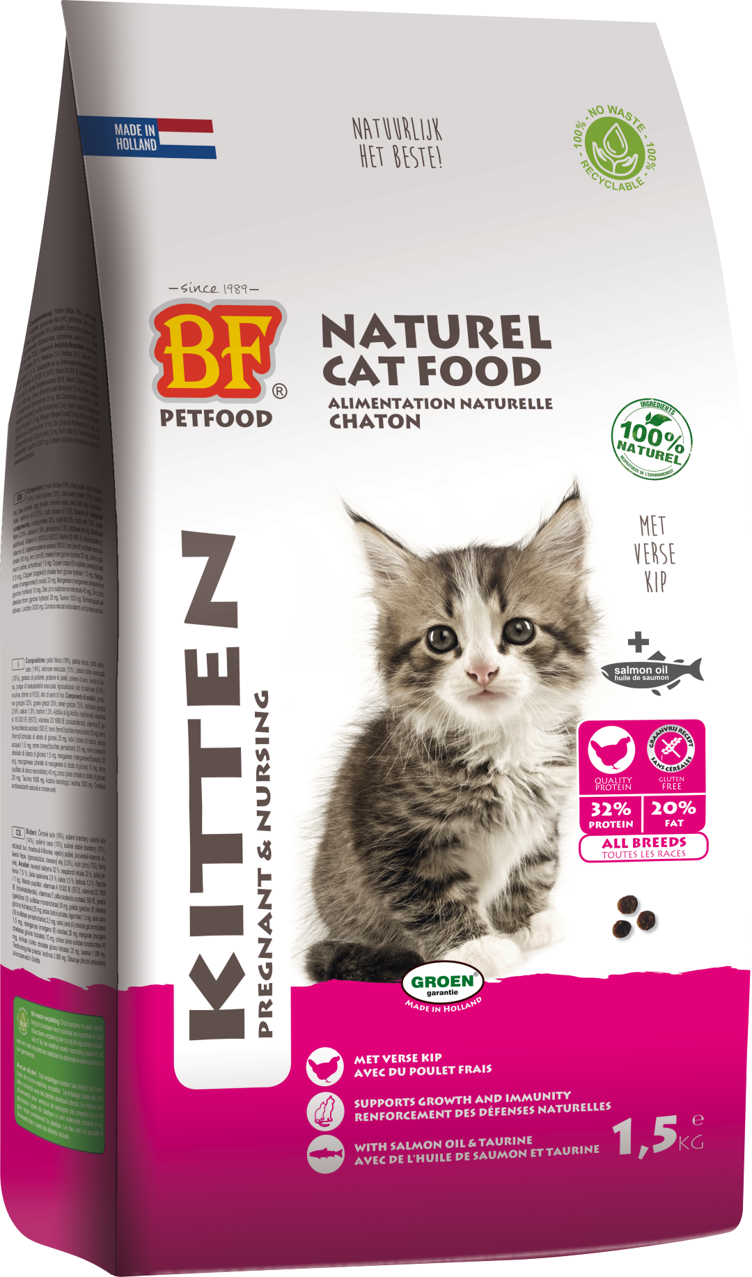 Biofood Premium Kitten Drachtig & Zogend – Droog Kattenvoer – 1,5 kg