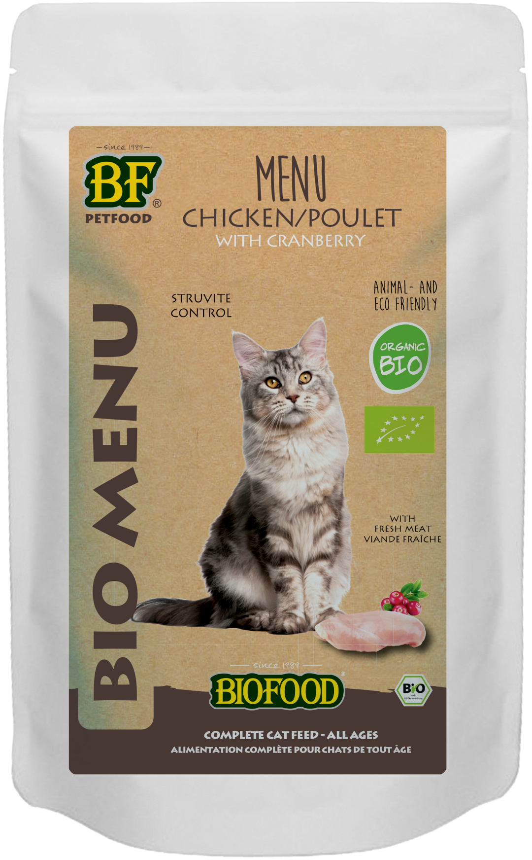 Biofood Biologisch Kat Kip Menu Maaltijdzakje – Nat Kattenvoer – 100 g