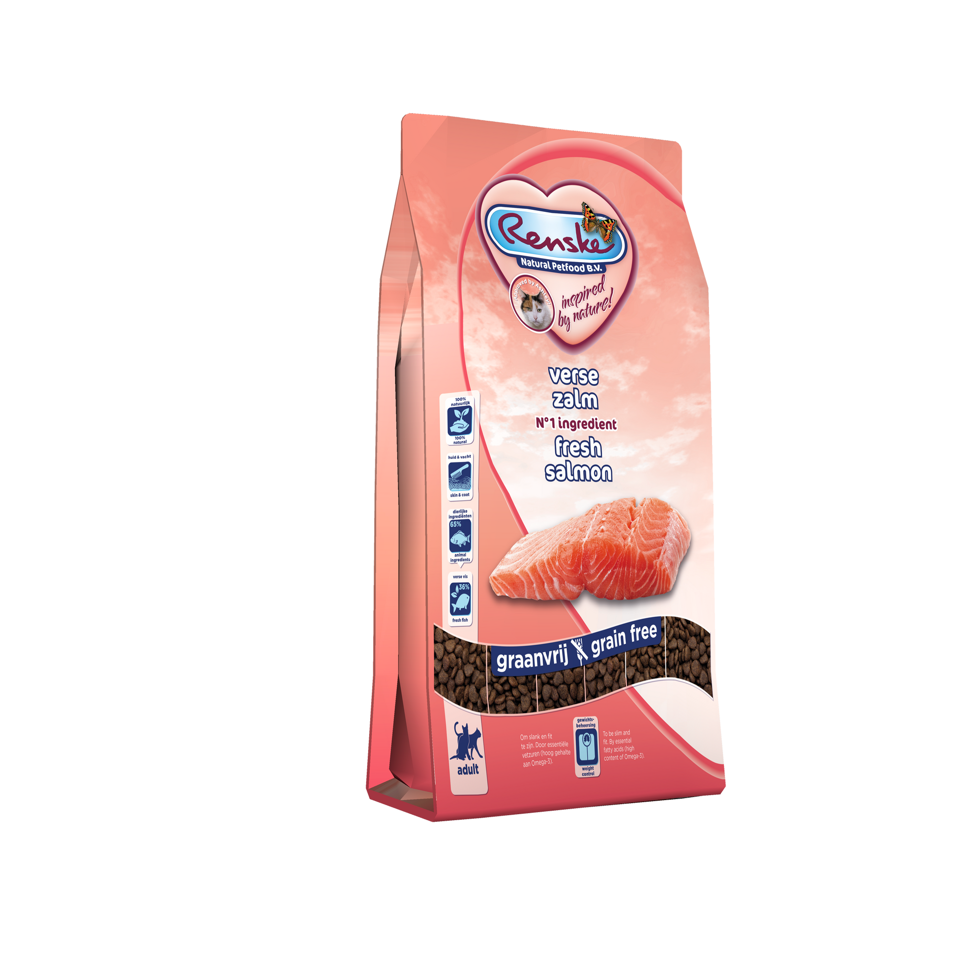 Renske Super Premium voor Volwassen Katten Zalm – Droog Kattenvoer – 1,5 kg