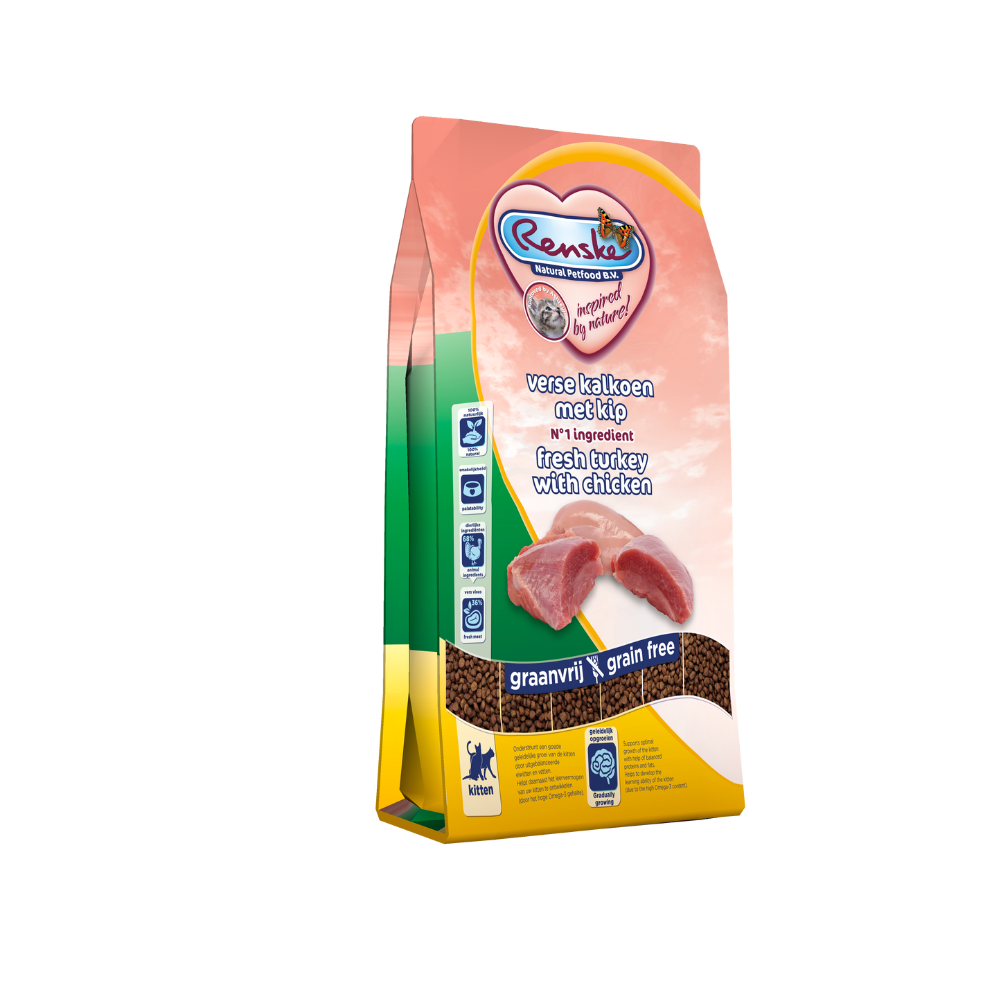 Renske Super Premium Kitten Kalkoen & Kip – Droog Kattenvoer – 6 kg