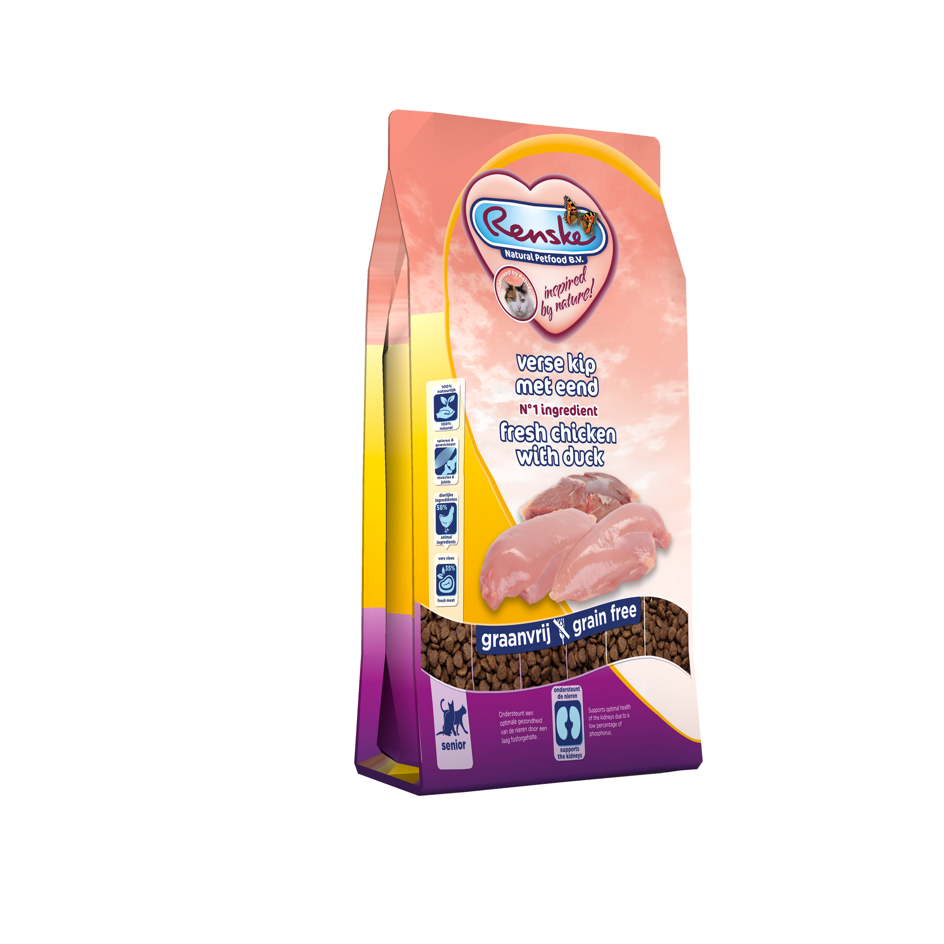 Renske Super Premium Senior Kip & Eend – Droog Kattenvoer – 6 kg