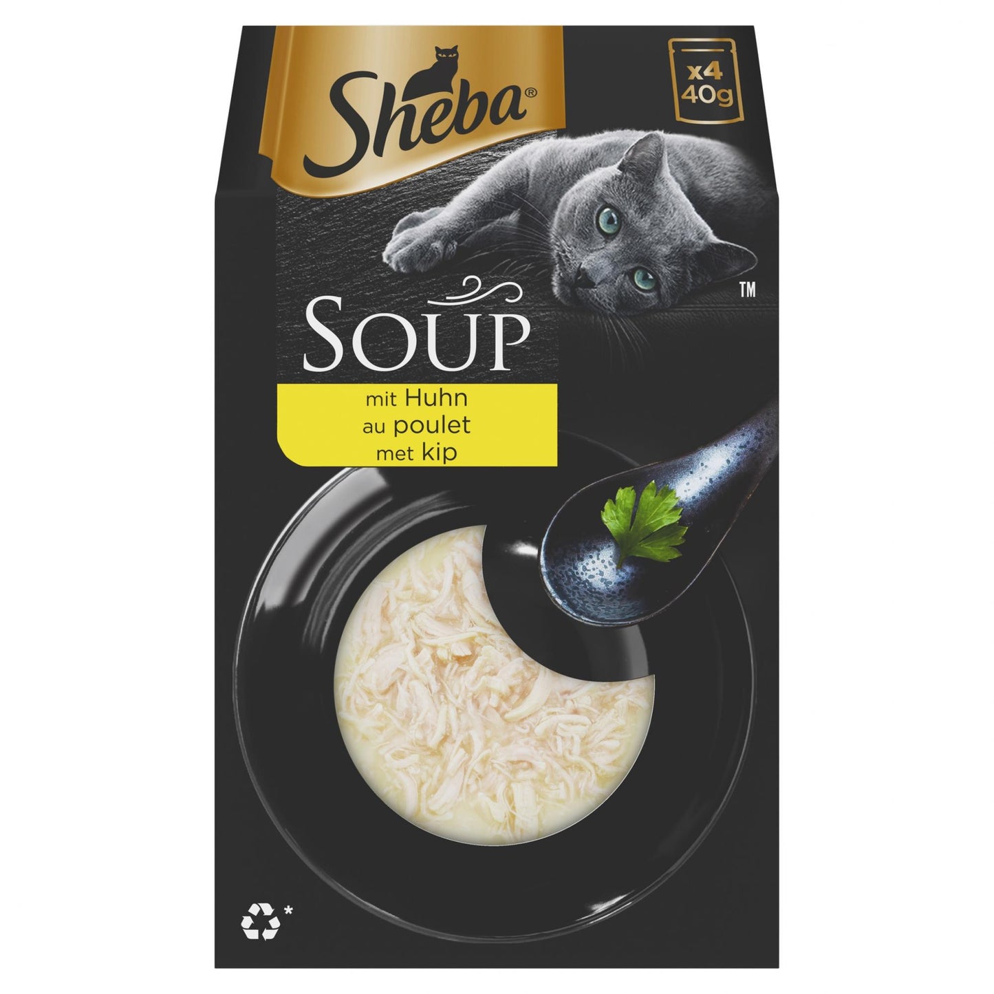 Sheba Soup kip – kattensoep met kip in bouillon 4x40g