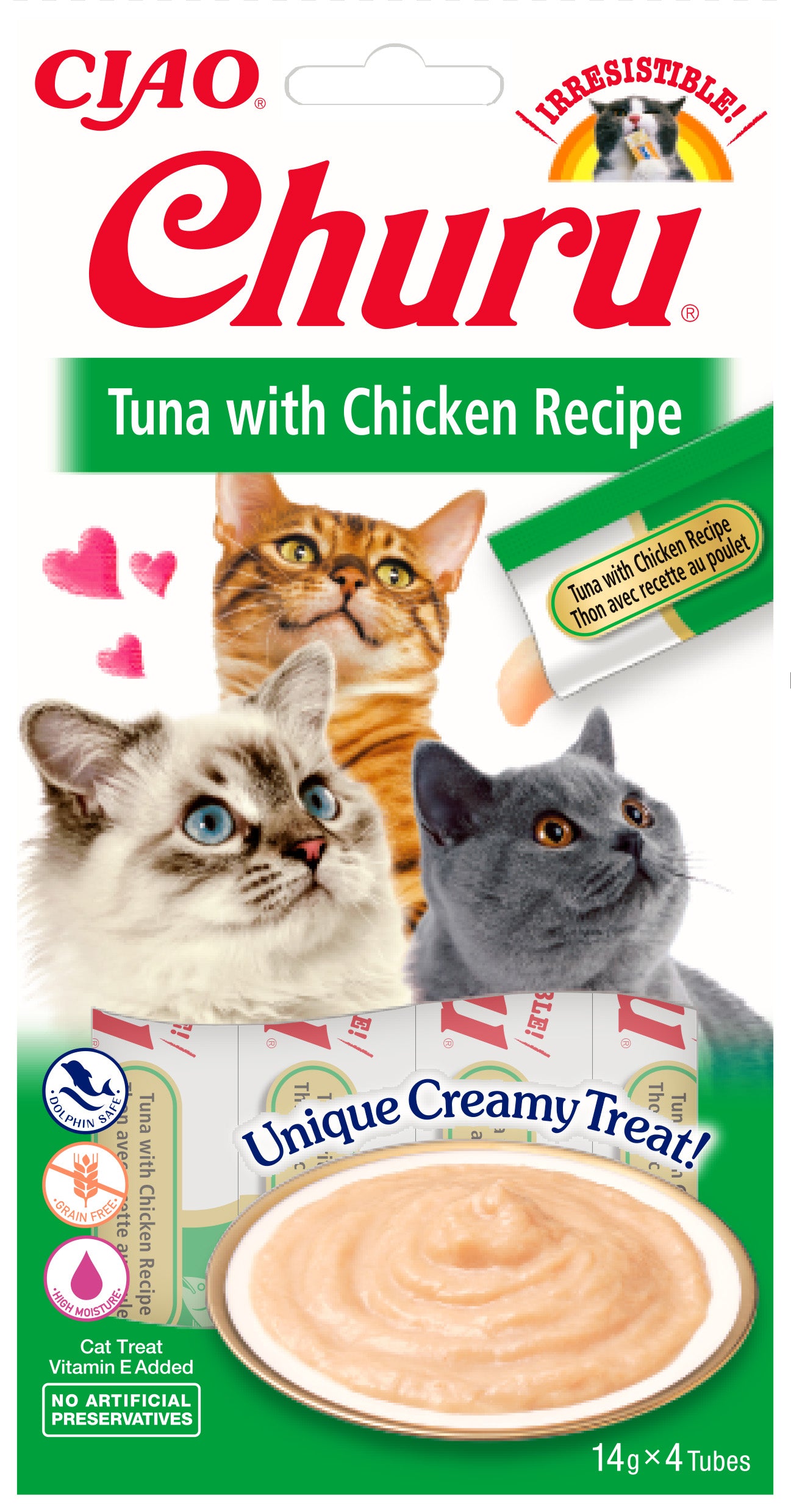 Inaba Ciao Churu Kattensnack Tonijn & kip – 4 x 14 g