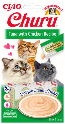 Inaba Ciao Churu Kattensnack Tonijn & kip – 4 x 14 g