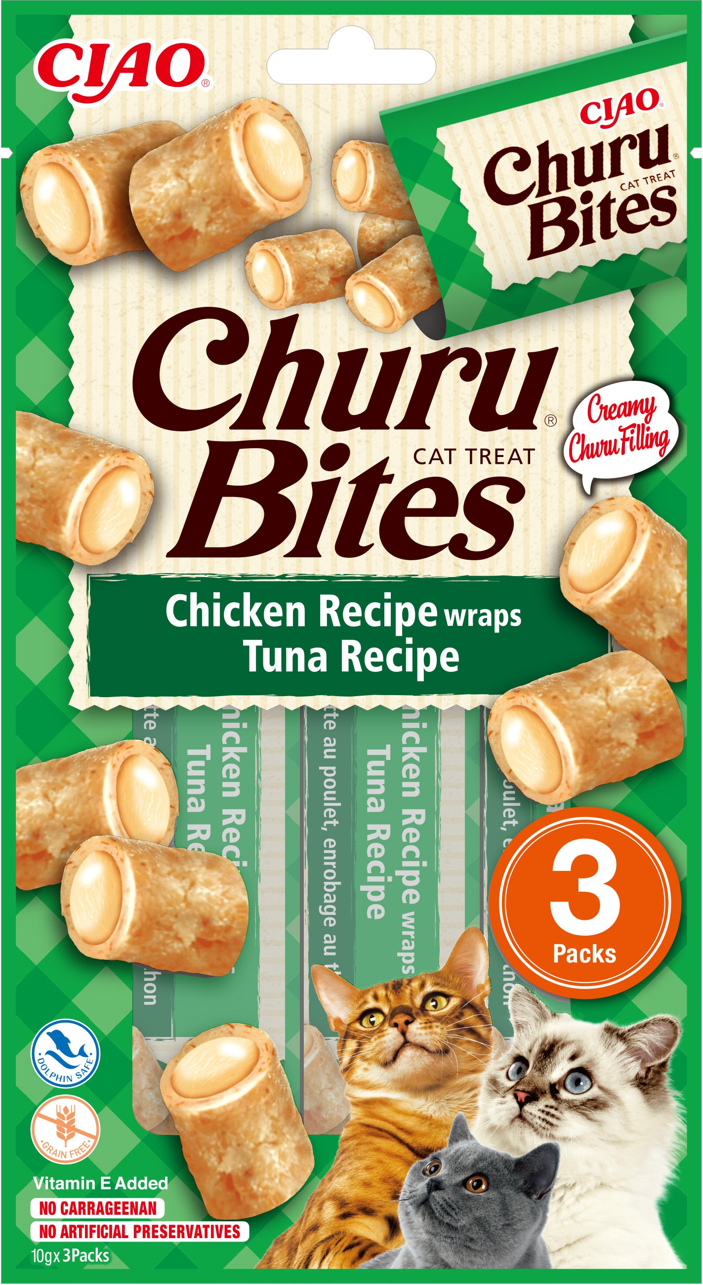 Inaba Ciao Churu Bites Kip & tonijn – 3 x 10 g