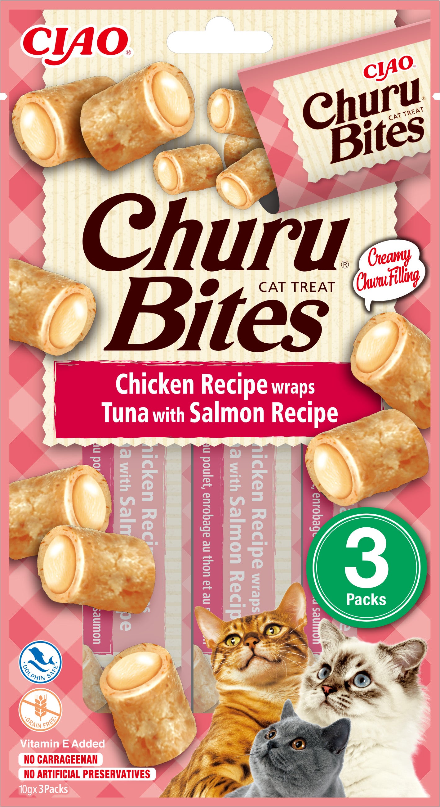 Inaba Ciao Churu Bites Kip, tonijn & zalm – 3 x 10 g