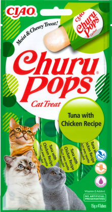 Inaba Ciao Churu Pops Tonijn & kip – 4 x 15 g