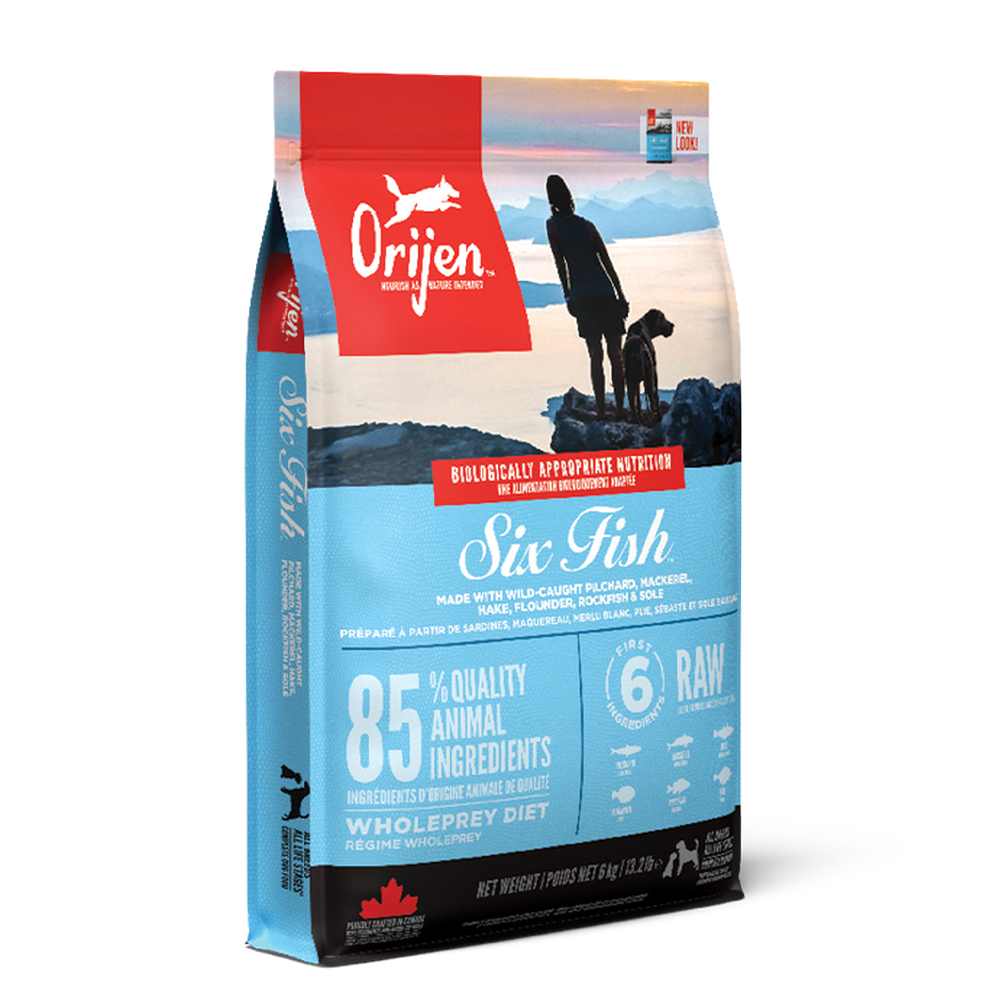 Orijen Six Fish 6 kg – graanvrij hondenvoer met zes vissoorten