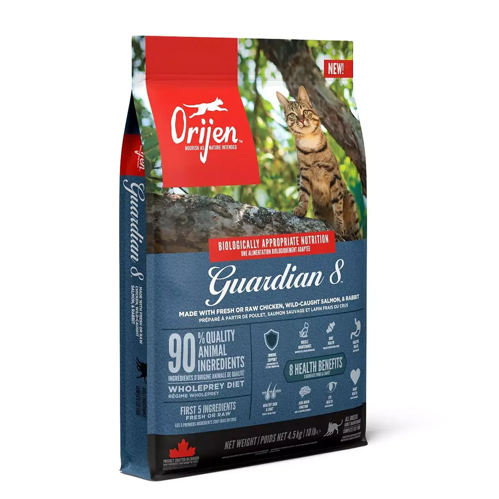 Orijen Cat Guardian 8 4,5 kg – graanvrij kattenvoer met 90% dierlijke ingrediënten
