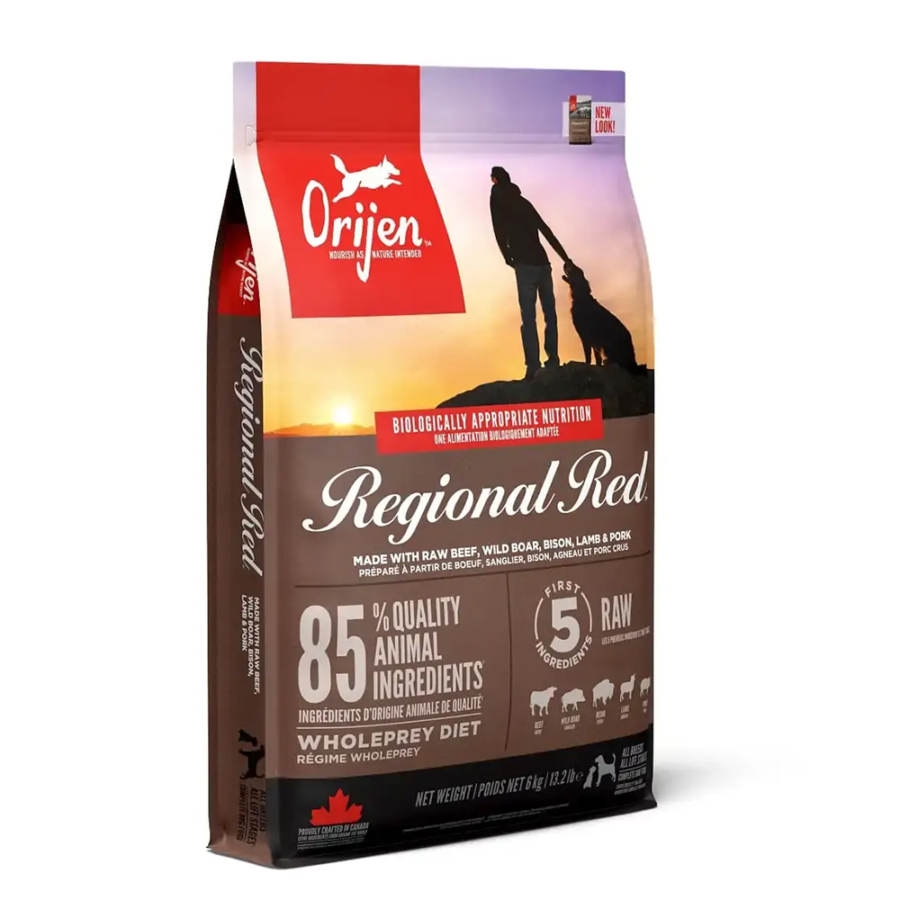 Orijen Regional Red 6 kg – graanvrij hondenvoer met rund, lam en varken