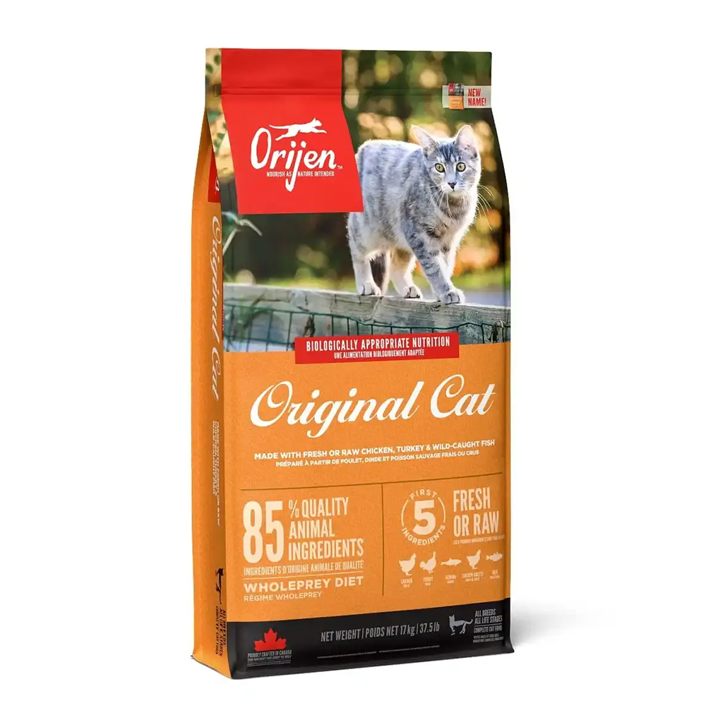 Orijen Cat Whole Prey Original 17 kg – graanvrij kattenvoer met kip, kalkoen en vis