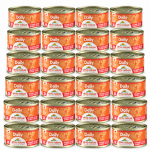 Almo Nature Daily Brokjes Rund – 24 × 85 g – 24 blikjes op witte achtergrond