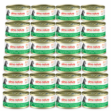 Almo Nature HFC Jelly Tonijn & Rode Poon – 24 × 70 g – 24 blikjes op witte achtergrond