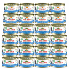 Almo Nature HFC Natural Tonijn uit de Atlantische Oceaan – 24 × 70 g – 24 blikjes op witte achtergrond