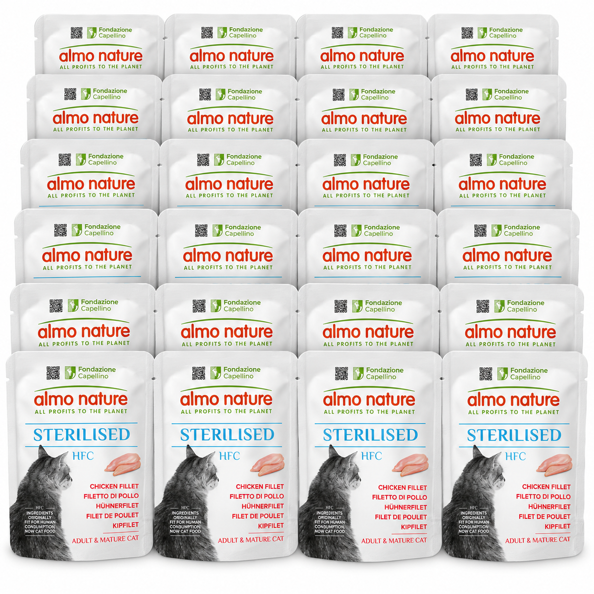 Almo Nature HFC Sterilised Kipfilet – 24 × 50 g – 24 afzonderlijke verpakkingen