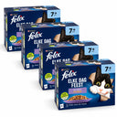 Felix Elke Dag Feest Senior 7+ Mix in Gelei 48 × 85 g – 4 doosjes op witte achtergrond