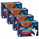 Felix Sensations Countryside Selectie in Saus 48 × 85 g – 4 doosjes op witte achtergrond