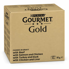 Gourmet Gold Fijne Hapjes in Saus assortimentsdoos met 96 blikjes van 85 gram