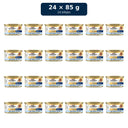 Gourmet Gold Fijne Mousse Tonijn – 24 blikjes van 85 gram, vier rijen van zes blikjes