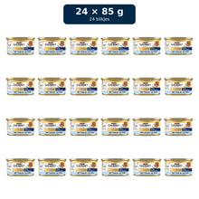 Gourmet Gold Fijne Mousse Tonijn – 24 blikjes van 85 gram, vier rijen van zes blikjes