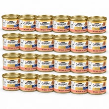 Gourmet Gold Fijne Mousse Zalm – 24 × 85 g in een verspringende opstelling