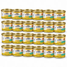 Gourmet Gold Hartig Torentje Kip & Wortel – 24 × 85 g in een verspringende opstelling