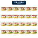 Gourmet Gold Malse Lekkernijen Kip – 24 blikjes van 85 gram, vier rijen van zes blikjes
