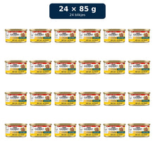 Gourmet Gold Malse Lekkernijen Kip – 24 blikjes van 85 gram, vier rijen van zes blikjes