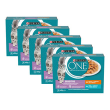 Purina ONE Sensitive Kip & Tonijn in Saus, 5 verpakkingen, samen 40 porties van 85 gram
