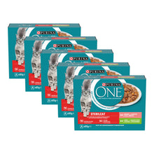 Purina ONE Sterilcat Zalm & Kalkoen in Saus, 5 verpakkingen, samen 40 porties van 85 gram