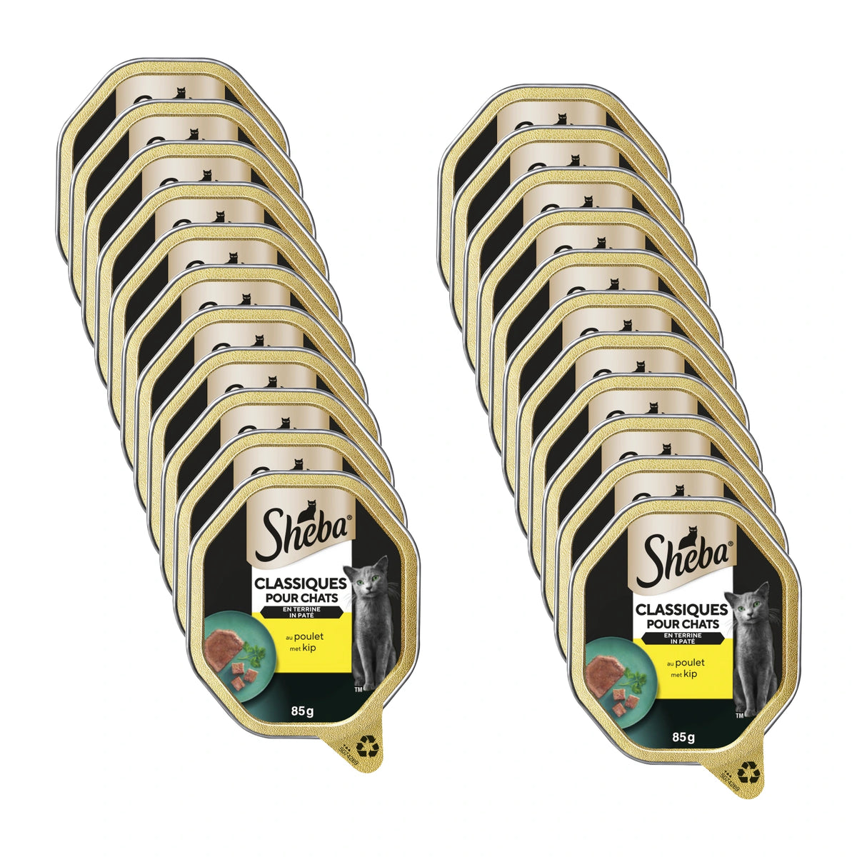 Sheba Classics Paté Kip, 22 verpakkingen, samen 22 porties van 85 gram