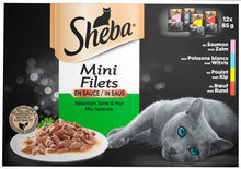 Sheba Kattenvoer Mini Filets in Saus – Mix Selectie – 12x85g