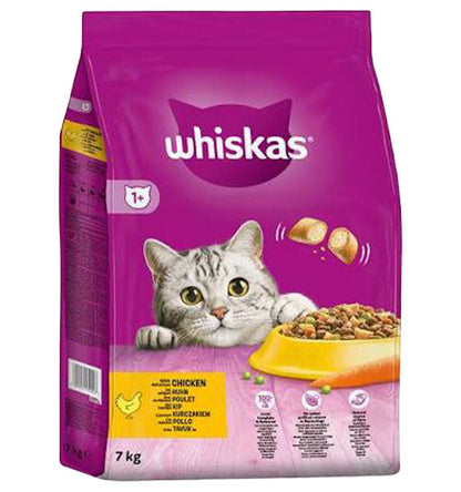 Whiskas 1+ droog kattenvoer kip 7 kg zak