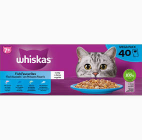 Whiskas 7+ Senior vis selectie in gelei 40x85 g maaltijdzakjes